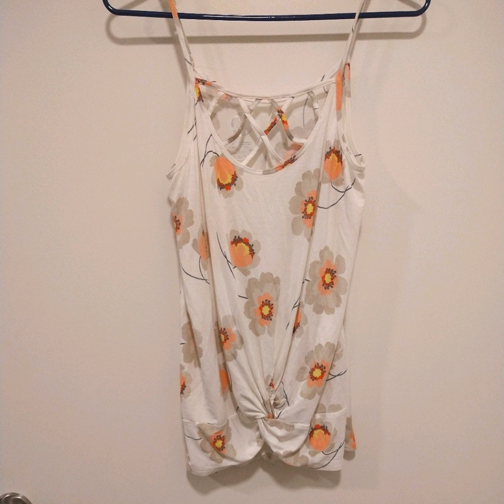 White and floral tank top